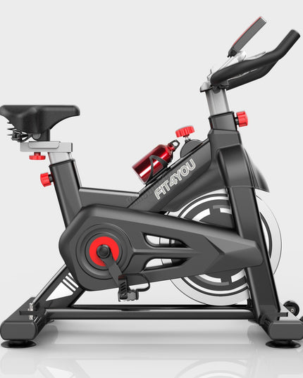 Indoor Cycling Exercise Bike, 10kg Flywheel, Adjustable Resistance, LCD Display, Black