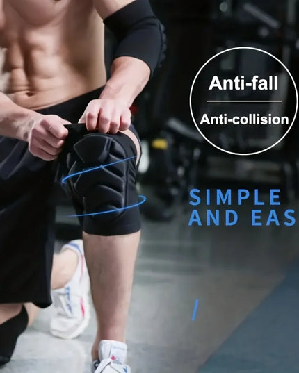 2Pc Professional Knee Elbow Pads for Men&Women,Knee Elbow Brace with Thick Shock-Absorbing Sponge,Knee Support & Elbow Support