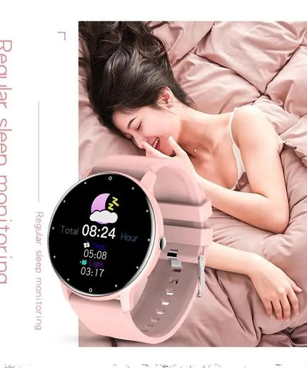 LIGE Waterproof Smart Band Watch for Women with Real-Time Weather Forecast and Sports Features, Compatible with Android and iOS