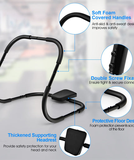 AB Abdominal Cruncher with Padded Headrest and Foam Handle