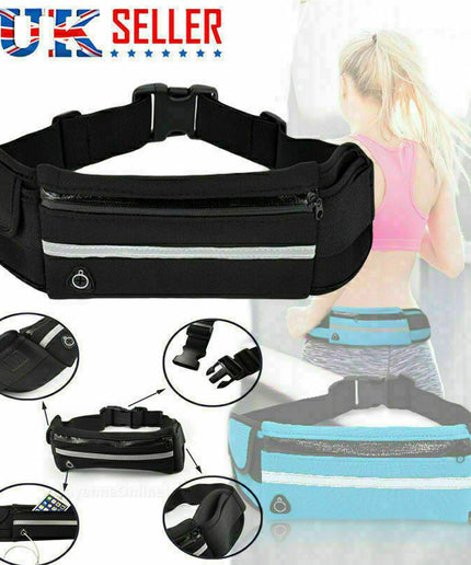 Zipped Sports Running Jogging Waist Travel Bum Bag Phone Keys Mobile Money Belt