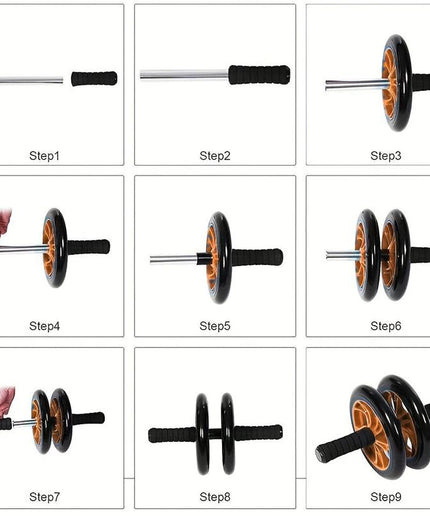 Silent Ab Roller Wheel with Mat – Non-Slip Core Trainer for Abdominal & Full-Body Strength | Wear-Resistant, Stable Home Workout Equipment (USA Shipping Only)