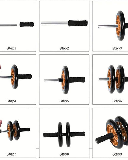 Silent Ab Roller Wheel with Mat – Non-Slip Core Trainer for Abdominal & Full-Body Strength | Wear-Resistant, Stable Home Workout Equipment (USA Shipping Only)