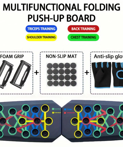 Push-Up Board Set Portable Multifunctional Push-Up Bar Foldable Fitness Equipment for Chest Abdomen Arms/Back Training