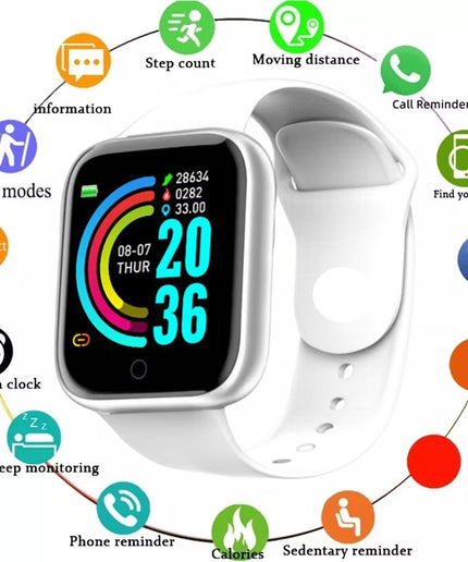 Smartwatch Men Women Wristwatches Smart Watch Message Fitness Monitor Bracelet Birthday Gift Electronic Clock for Android IOS