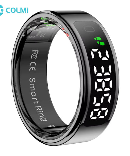 COLMI R12 Smart Ring 2025 – Touch Display Health Tracking Ring with Wireless Charging, 5ATM Waterproof for Men & Women