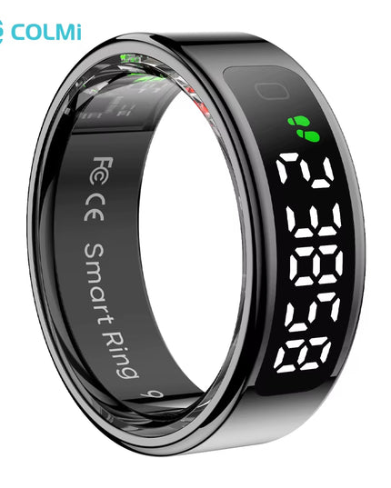 COLMI R12 Smart Ring 2025 – Touch Display Health Tracking Ring with Wireless Charging, 5ATM Waterproof for Men & Women
