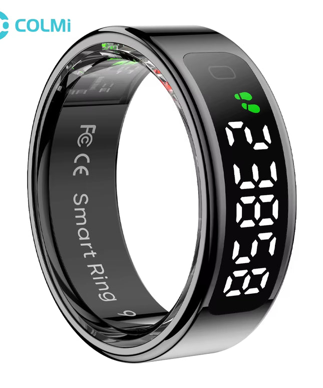 COLMI R12 Smart Ring 2025 – Touch Display Health Tracking Ring with Wireless Charging, 5ATM Waterproof for Men & Women