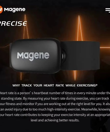 Magene H64 / H303 Heart Rate Monitor Chest Strap – Dual ANT+ & Bluetooth HR Sensor for Cycling, Garmin, Wahoo & Sports Training