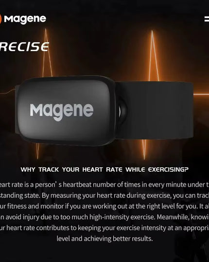 Magene H64 / H303 Heart Rate Monitor Chest Strap – Dual ANT+ & Bluetooth HR Sensor for Cycling, Garmin, Wahoo & Sports Training