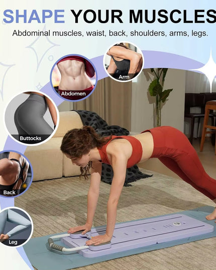 Multifunctional Pilates Board Abs Abdominal Exercise Board Fitness Resistance Bands Rebound Leg Arm Back Train for Home Office