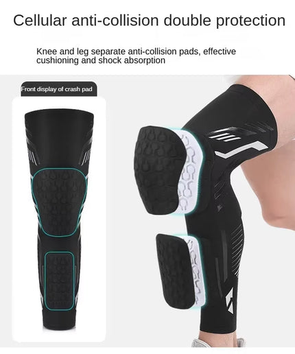 Adult Knee Compression Sleeve with EVA Padding – Knee & Calf Protector for Basketball, Volleyball, Running, Football & Sports