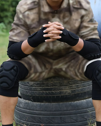 2Pc Professional Knee Elbow Pads for Men&Women,Knee Elbow Brace with Thick Shock-Absorbing Sponge,Knee Support & Elbow Support