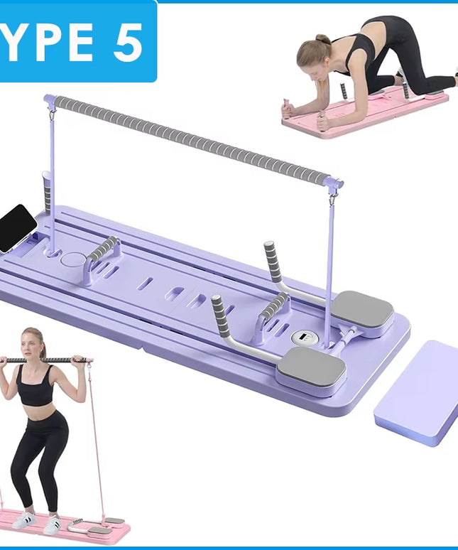 Multifunctional Pilates Board Abs Abdominal Exercise Board Fitness Resistance Bands Rebound Leg Arm Back Train for Home Office