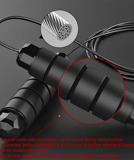Adjustable Speed Jump Rope with Ball Bearings, PVC-Coated Steel Cable and Foam Handles