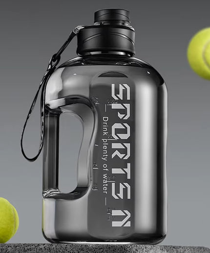 1.7L/2.7L Large-Capacity Sports Water Bottle with Straw & Carry Strap