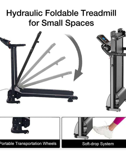 Running Treadmill Foldable Home Walking Electric Machine 9% Incline Gym Office