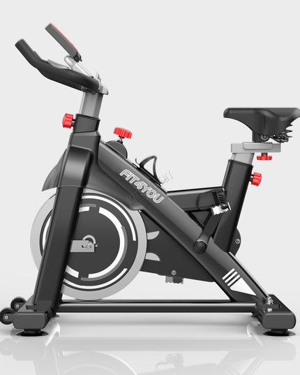 Indoor Cycling Exercise Bike, 10kg Flywheel, Adjustable Resistance, LCD Display, Black