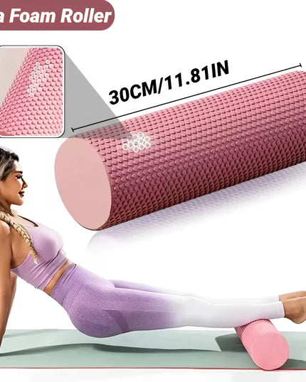 Hexagonal Yoga Roller: round EVA Foam Cylinder for Pilates & Enhanced Home Workouts (Diameter 9.5Cm, Length 29.7Cm)