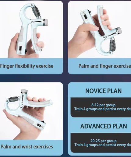 5-60Kg Adjustable Hand Grip Strengthener Hand Grip Trainer with Counter Wrist Forearm and Hand Exerciser for Muscle Building