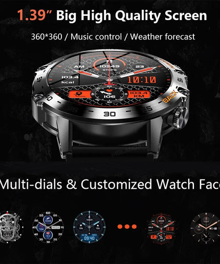 MEVADEN Steel 1.39 Inch Men Luxury Smart Watch Bluetooth Call Sport Fitness Tracker Health Monitor Smartwatch for Male MD52