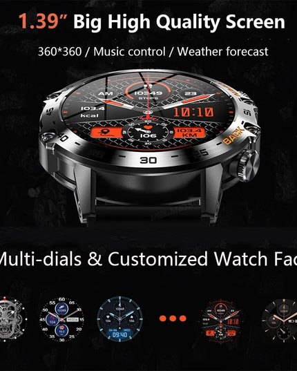 MEVADEN Steel 1.39 Inch Men Luxury Smart Watch Bluetooth Call Sport Fitness Tracker Health Monitor Smartwatch for Male MD52