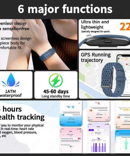 127-Mode Sport Fitness Tracker Smart Bracelet – Heart Rate, Activity & Sleep Monitor