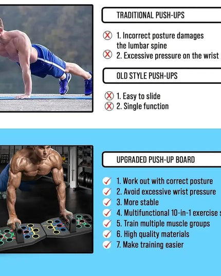Multifunctional Foldable Push up Trainer Board - Enhance Chest Muscle Strength, Boost Home & Gym Workout Efficiency, Ergonomic Design for Comfortable Exercise, for Home and Gym Workouts