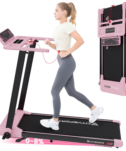 CITYSPORTS PRO Electric Folding Treadmill with Incline - 12 Km/H Max Speed, Smart App Control, LED Display