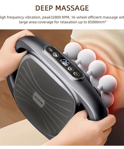 Massager Gun Set Deep Tissue Body Fitness Muscle Electric Relax Massager for Back Shoulders Legs Foot 16 Heads