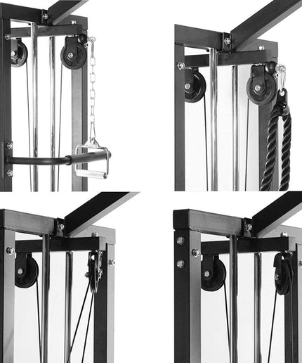 GYM MASTER 180kg Cable Crossover Machine with Pull-Up Bar – Multi-Station Home Gym Equipment with Attachments