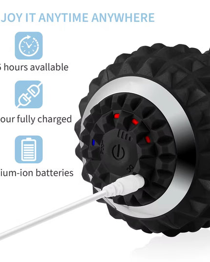 Electric Vibrating Peanut Massage Ball – 4-Speed Deep Tissue Muscle Relaxation Roller, USB Rechargeable Myofascial Trigger Point Massager