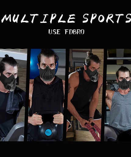 Detachable Breathable Sports Mask – Shock-Resistant Protective Face Mask for Running, Fitness & High-Altitude Training (Black)