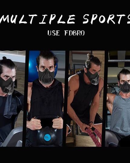 Detachable Breathable Sports Mask – Shock-Resistant Protective Face Mask for Running, Fitness & High-Altitude Training (Black)
