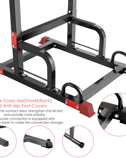 Adjustable Power Tower Pull Up Station with Dip Bars, 200kg Capacity, Home Gym