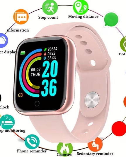 Smartwatch Men Women Wristwatches Smart Watch Message Fitness Monitor Bracelet Birthday Gift Electronic Clock for Android IOS