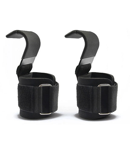 Weight Lifting Hooks – Wrist Support Straps with Steel Hooks (1 Pair)