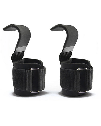 Weight Lifting Hooks – Wrist Support Straps with Steel Hooks (1 Pair)