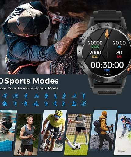 MEVADEN Steel 1.39 Inch Men Luxury Smart Watch Bluetooth Call Sport Fitness Tracker Health Monitor Smartwatch for Male MD52