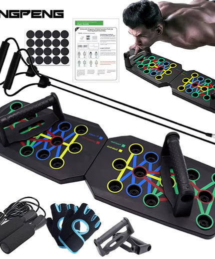 Push-Up Board Set Portable Multifunctional Push-Up Bar Foldable Fitness Equipment for Chest Abdomen Arms/Back Training