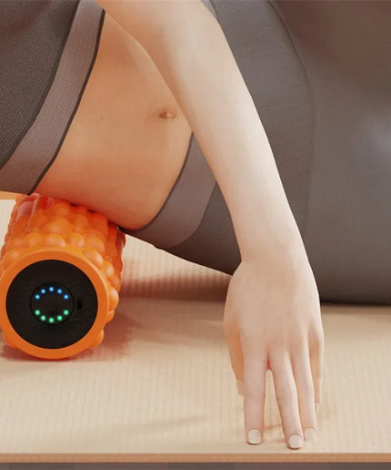 1Pc Fitness Equipment Electric Foam Roller Whole Body Muscle Relaxer Beautiful Leg Massage Stick Roller Vibration Yoga Column