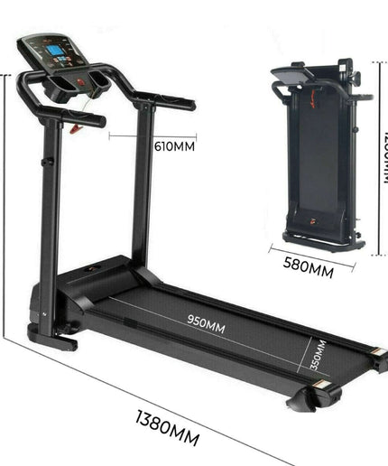 Running Treadmill Foldable Home Walking Electric Machine 9% Incline Gym Office