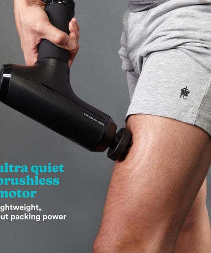 Homedics Pro Power Physiotherapy Massage Gun – Deep Tissue Percussion Massager with Heated Head, 6 Attachments, Cordless & Rechargeable