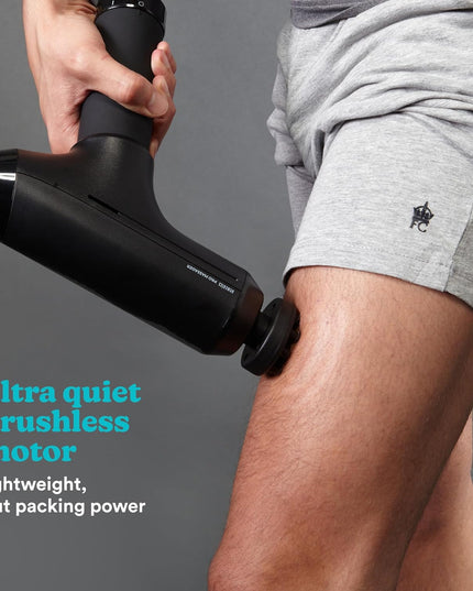 Homedics Pro Power Physiotherapy Massage Gun – Deep Tissue Percussion Massager with Heated Head, 6 Attachments, Cordless & Rechargeable
