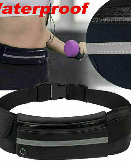 Zipped Sports Running Jogging Waist Travel Bum Bag Phone Keys Mobile Money Belt