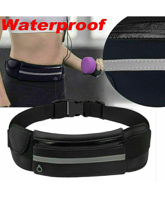 Zipped Sports Running Jogging Waist Travel Bum Bag Phone Keys Mobile Money Belt