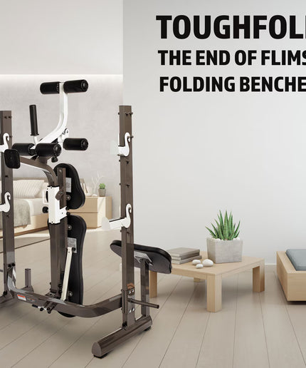 Marcy MWB-70205 Folding Olympic Barbell Bench with Rear Squat Rack