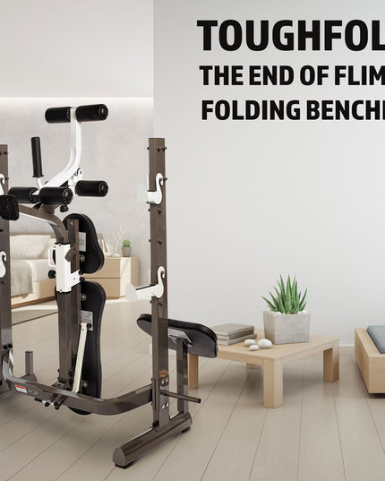 Marcy MWB-70205 Folding Olympic Barbell Bench with Rear Squat Rack