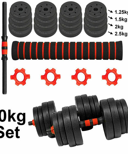 15/20/30/40 Kg Dumbbell Barbell Weight Set Pair Hand Weights Gym Fitness Workout
