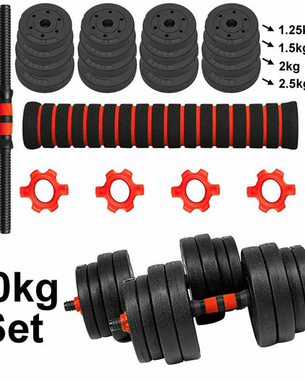 15/20/30/40 Kg Dumbbell Barbell Weight Set Pair Hand Weights Gym Fitness Workout